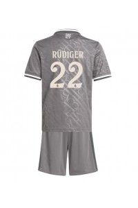 Fotbalové Dres Real Madrid Antonio Rudiger #22 Dětské Třetí Oblečení 2024-25 Krátký Rukáv (+ trenýrky)